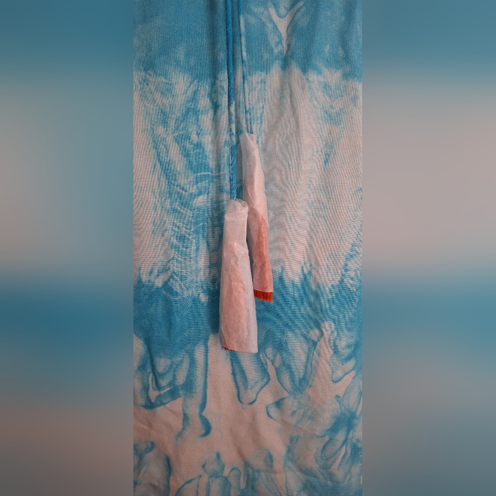Soft surroundings icon beverly womens tunic blouse medium sky blue tye die new - Picture 6 of 12